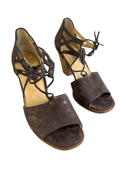 Paul Green metallic suede strappy heels, 9