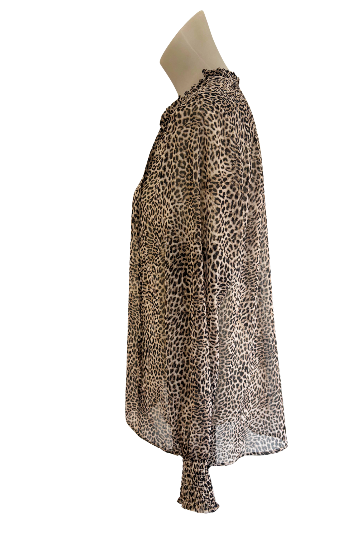 Oliver Black Leopard print lightweight mesh blouse, 12