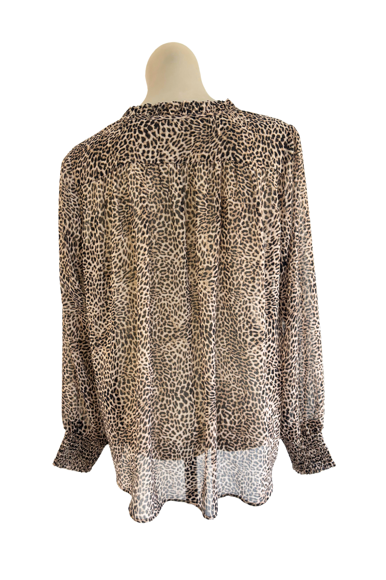 Oliver Black Leopard print lightweight mesh blouse, 12