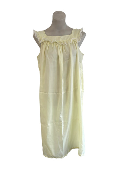 Vintage yellow lace baby doll nighty dress, M/L