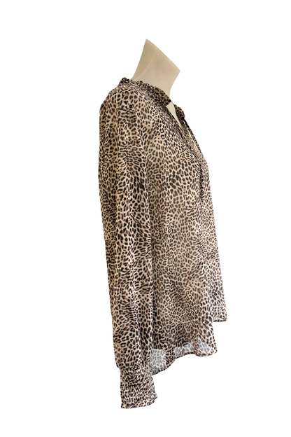 Oliver Black Leopard print lightweight mesh blouse, 12