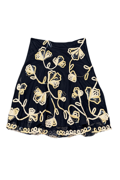 CC Petite Mesh embroidered flowers midi Skirt, L