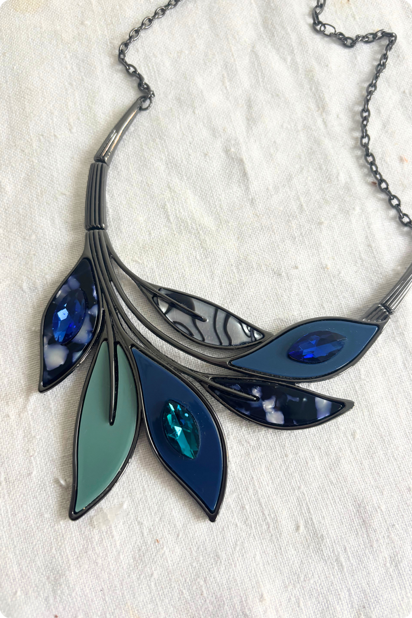Stained glass plant necklace