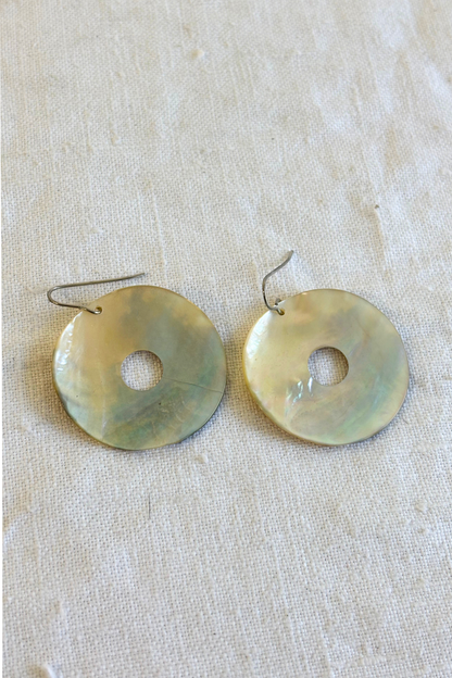 Genuine shell jewellery circle earrings