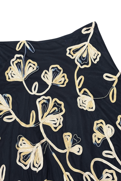 CC Petite Mesh embroidered flowers midi Skirt, L