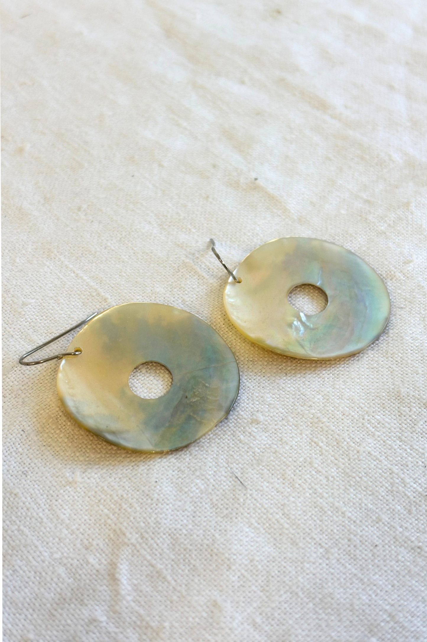 Genuine shell jewellery circle earrings