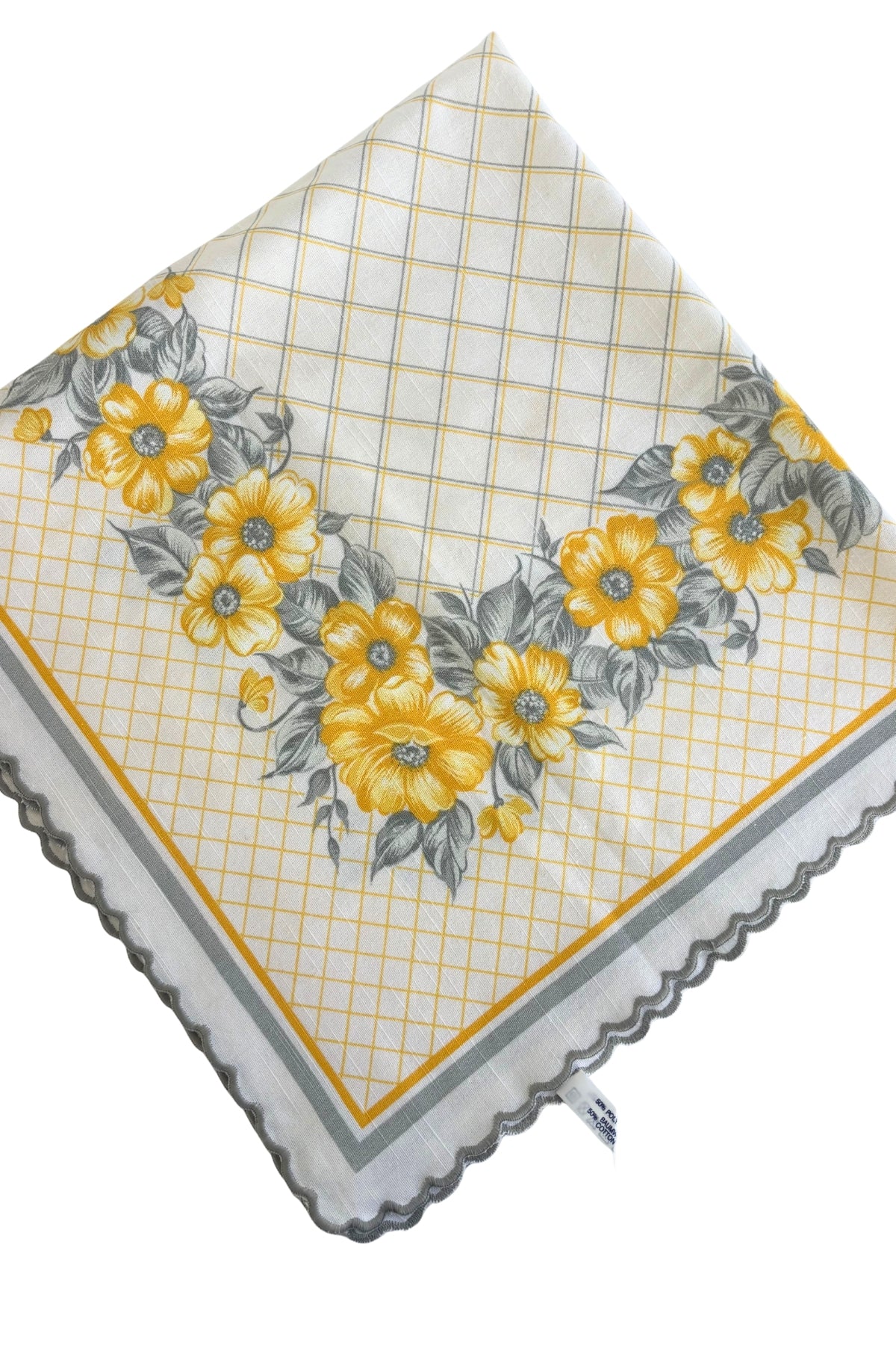 Vintage yellow flowers square tablecloth