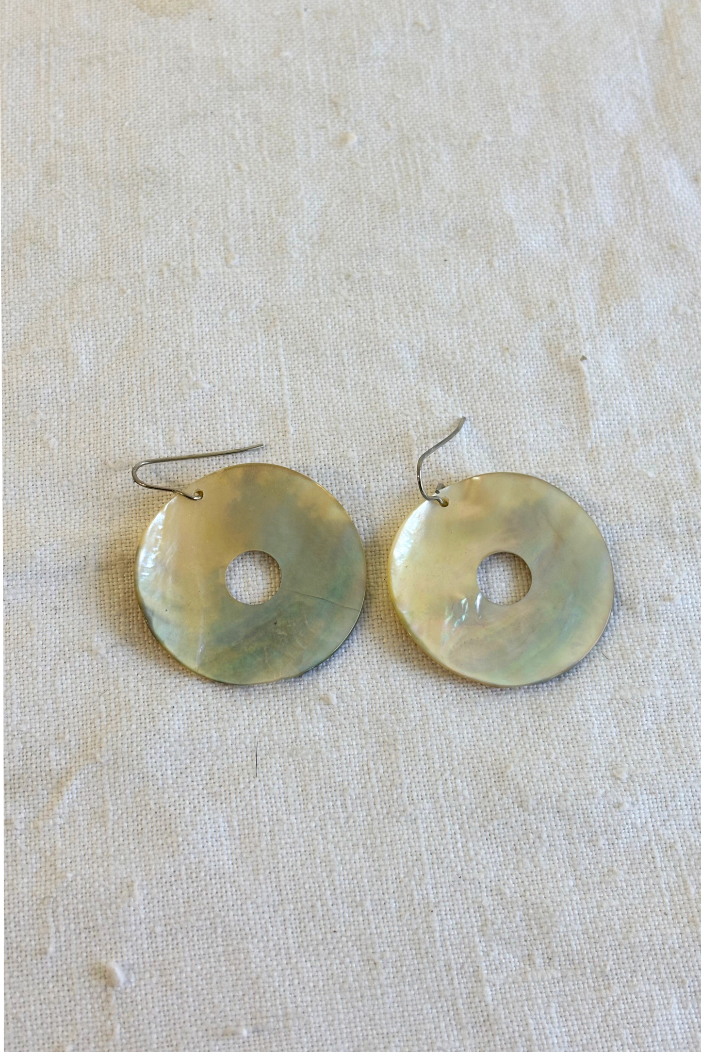 Genuine shell jewellery circle earrings