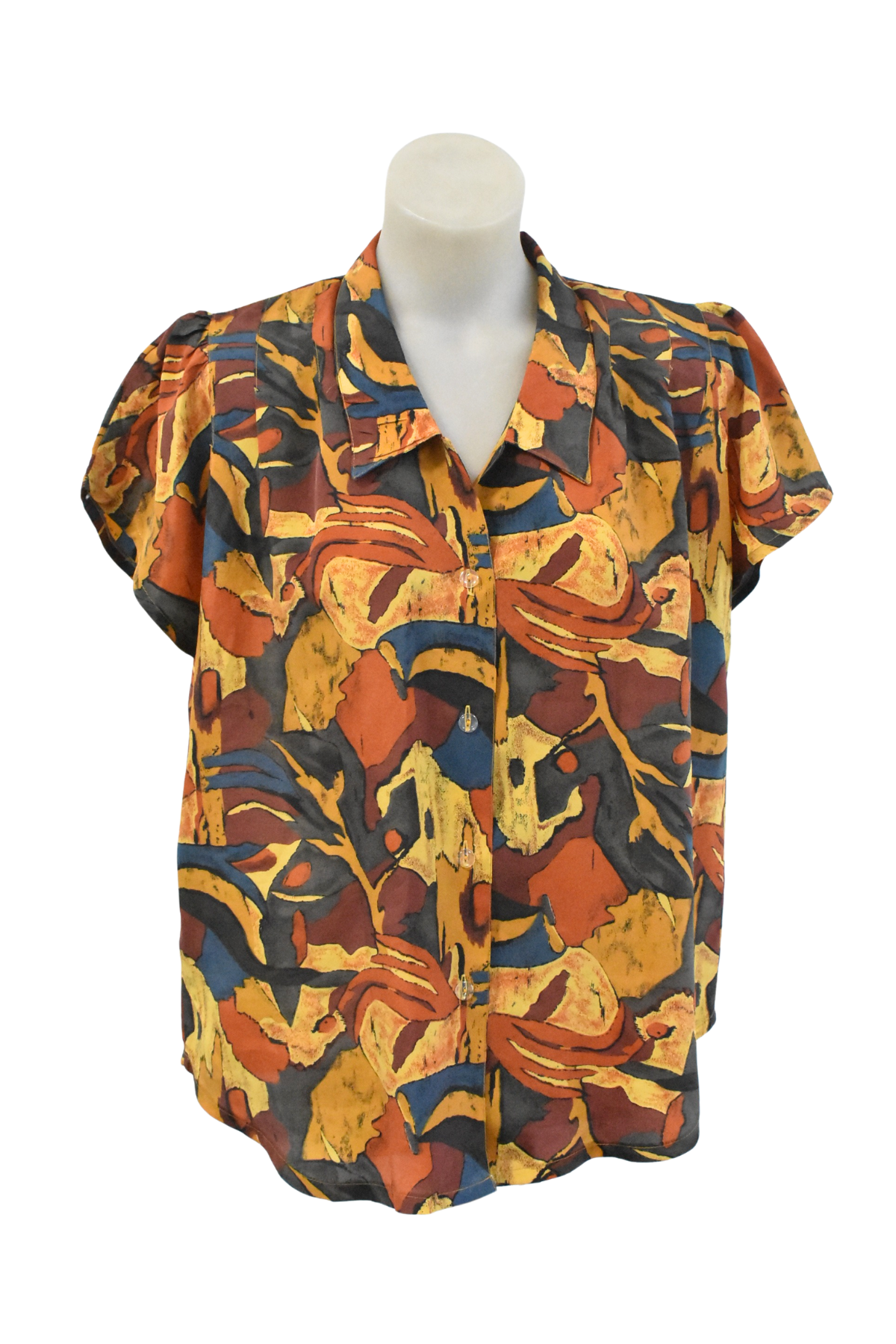 1980's/90's Groovy retro button up top, S