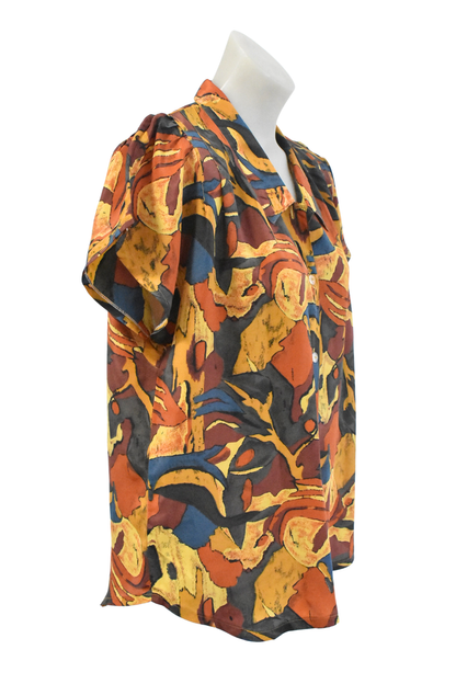 1980's/90's Groovy retro button up top, S