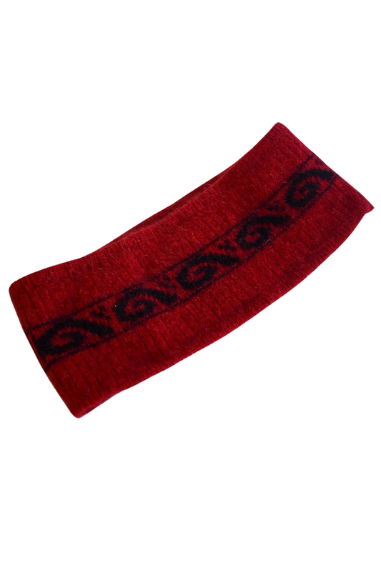 Red possum merino headband