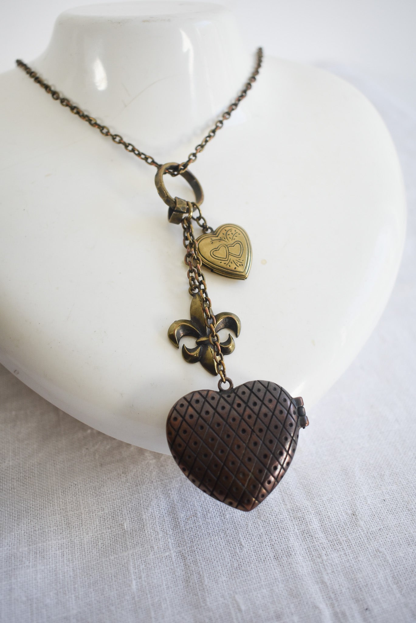 Double locket necklace