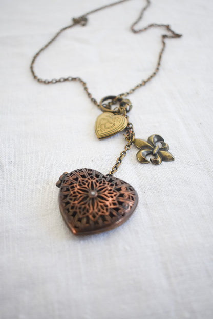 Double locket necklace