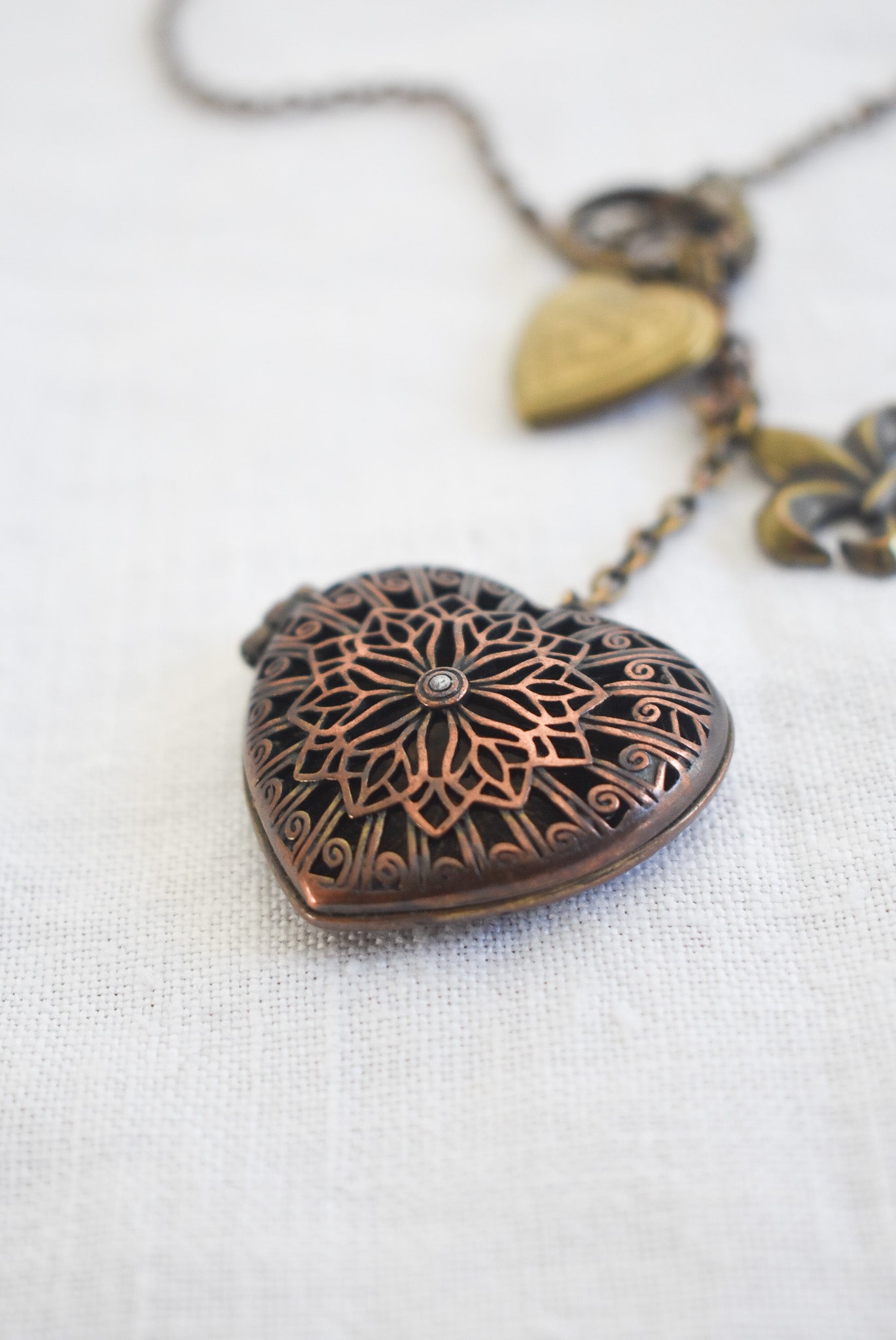 Double locket necklace