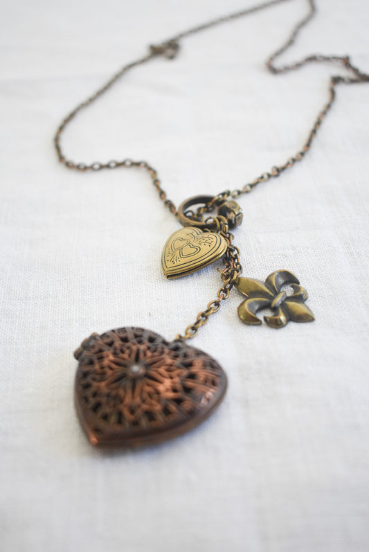 Double locket necklace