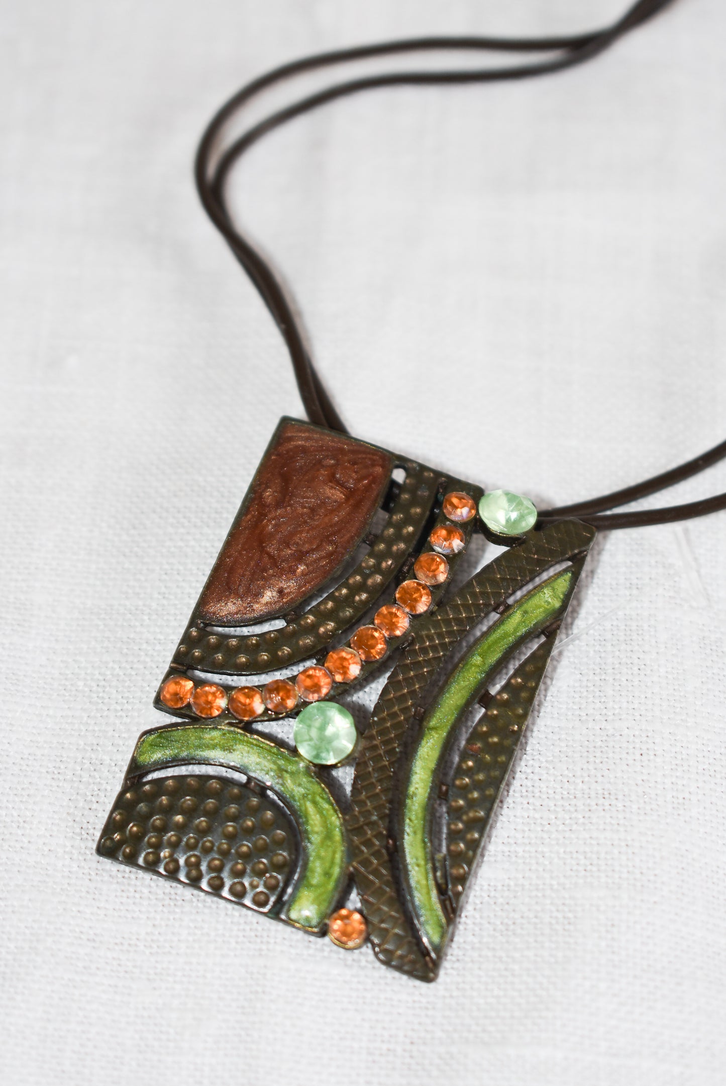 Stunning retro bronze rectangular jewellery set