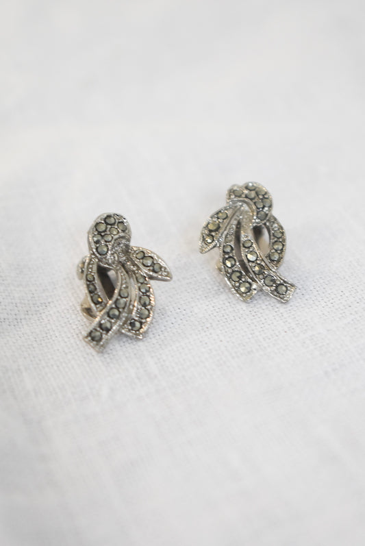 Vintage marcasite clip-on earrings