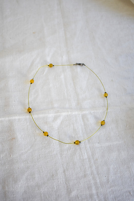 Springtime vibes glass bead necklace