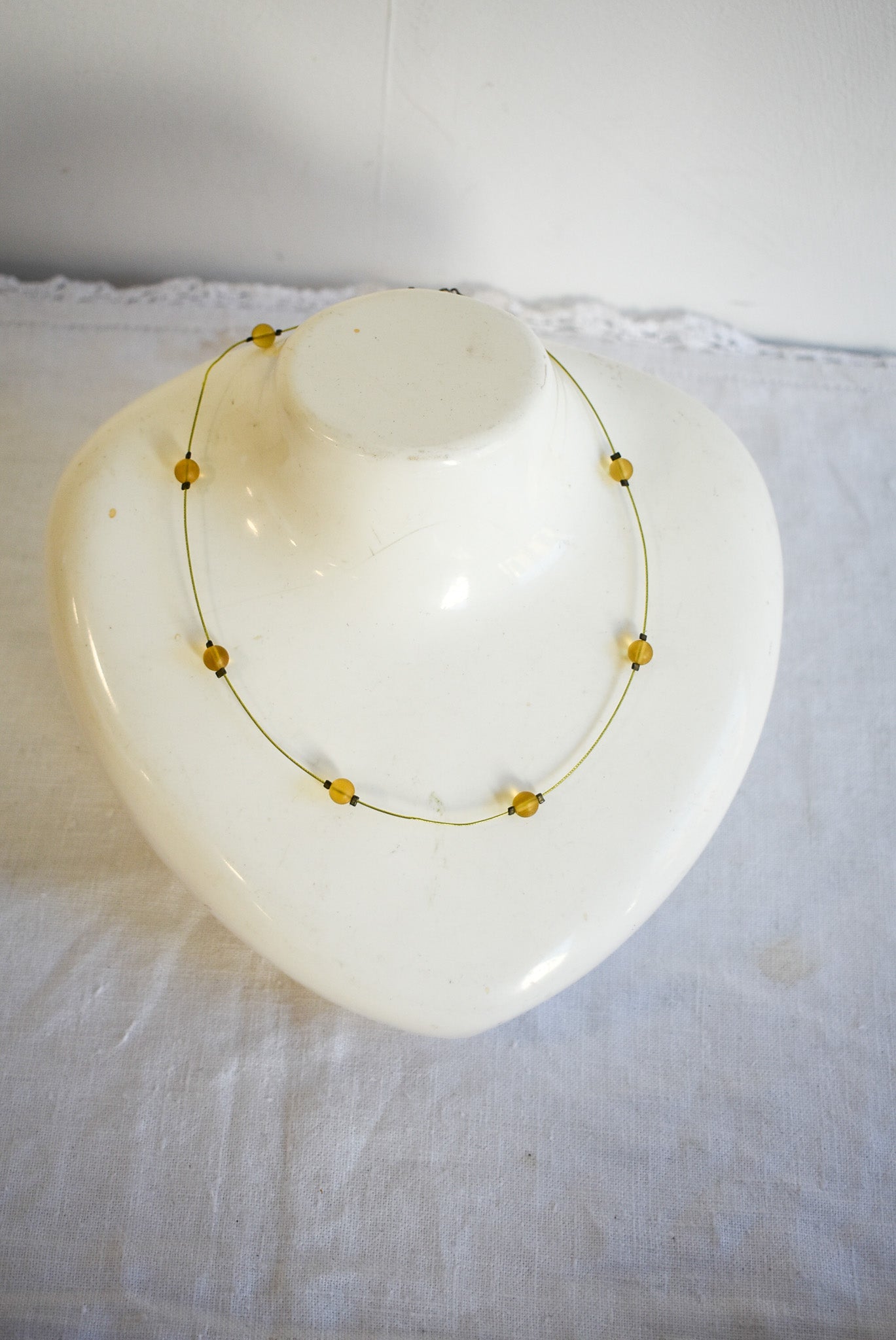 Springtime vibes glass bead necklace