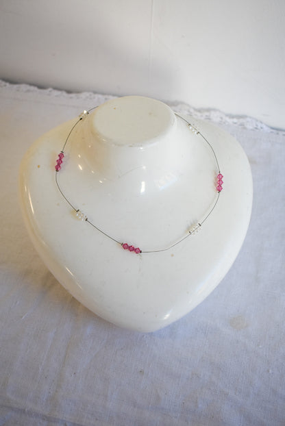 Pretty in pink wire necklace