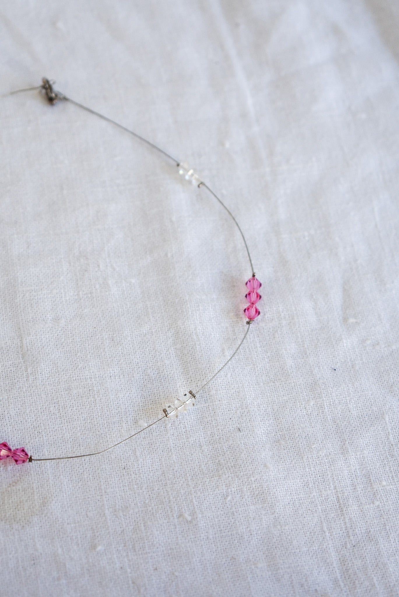 Pretty in pink wire necklace