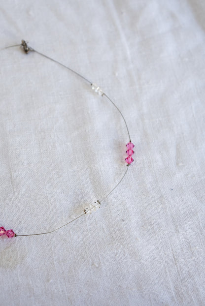 Pretty in pink wire necklace