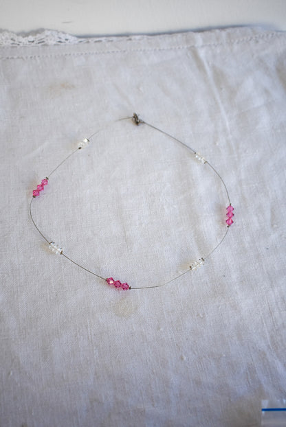 Pretty in pink wire necklace