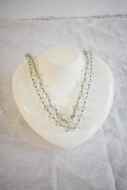 Retro faceted glass rondelle bead necklace