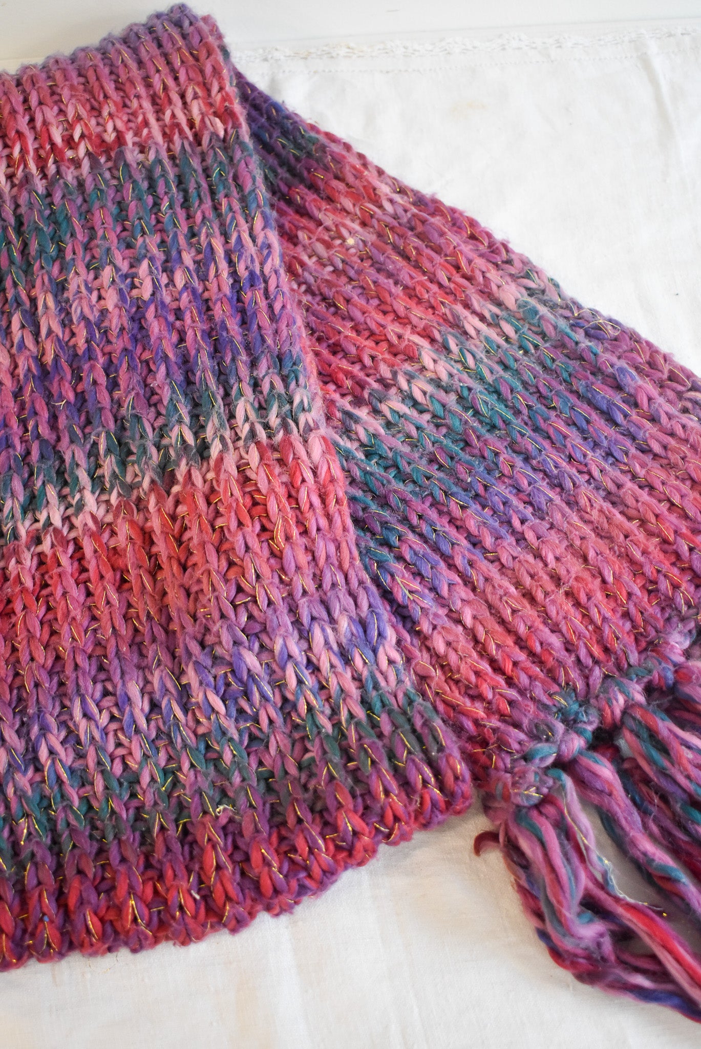 Gold thread chunky knit