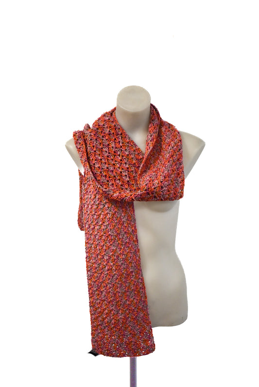 Beautiful crochet pink scarf