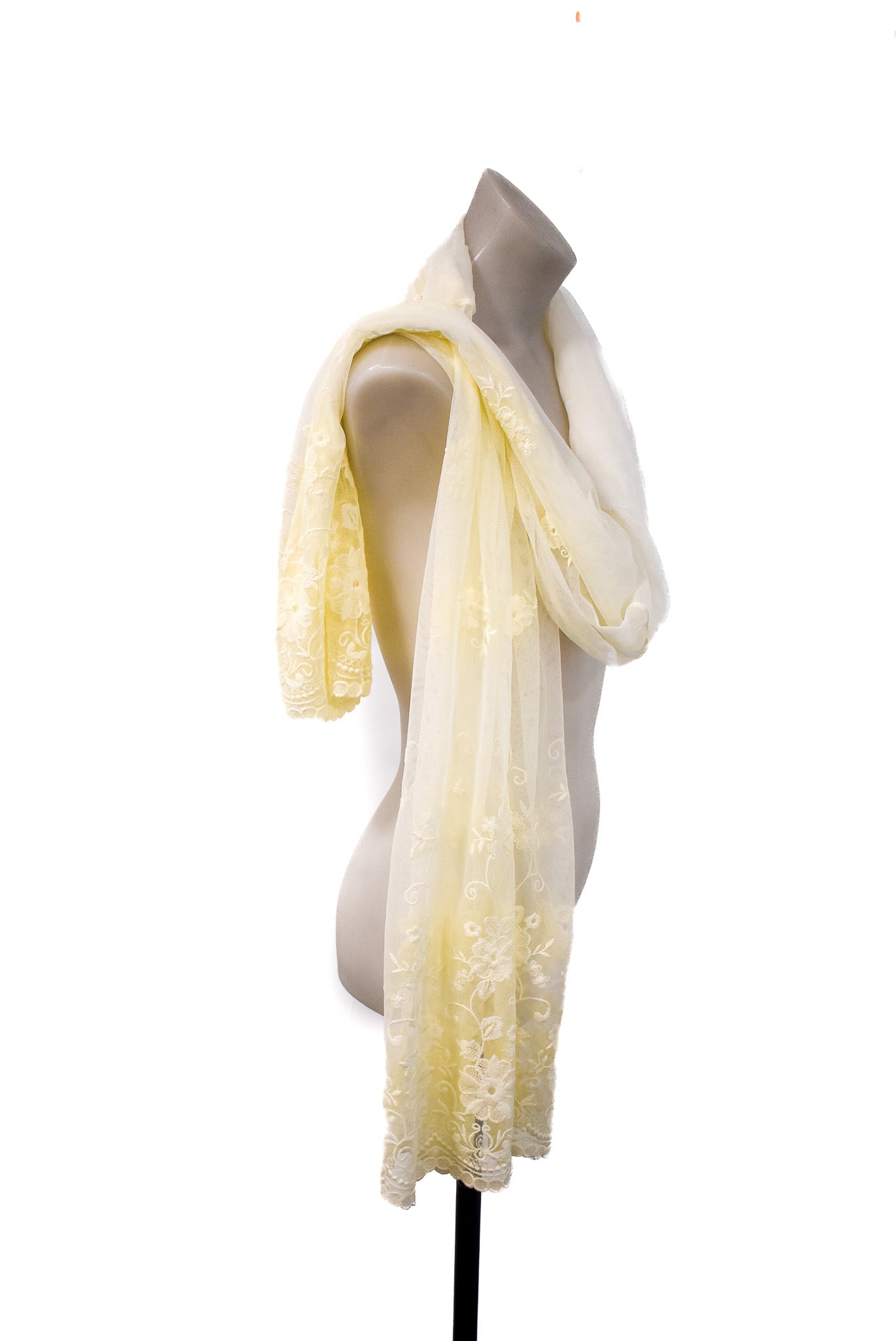 Gorgeous floral white lace scarf