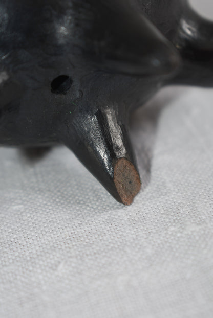 Black clay Quinchamali Chilean folk art piggy