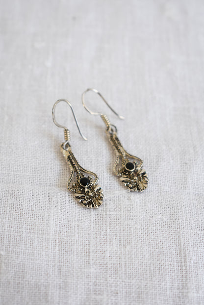 Ornate silver earrings