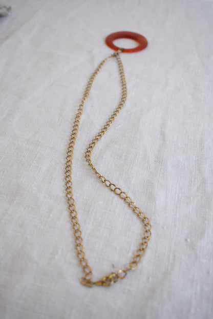 Acrylic hoop matinee necklace