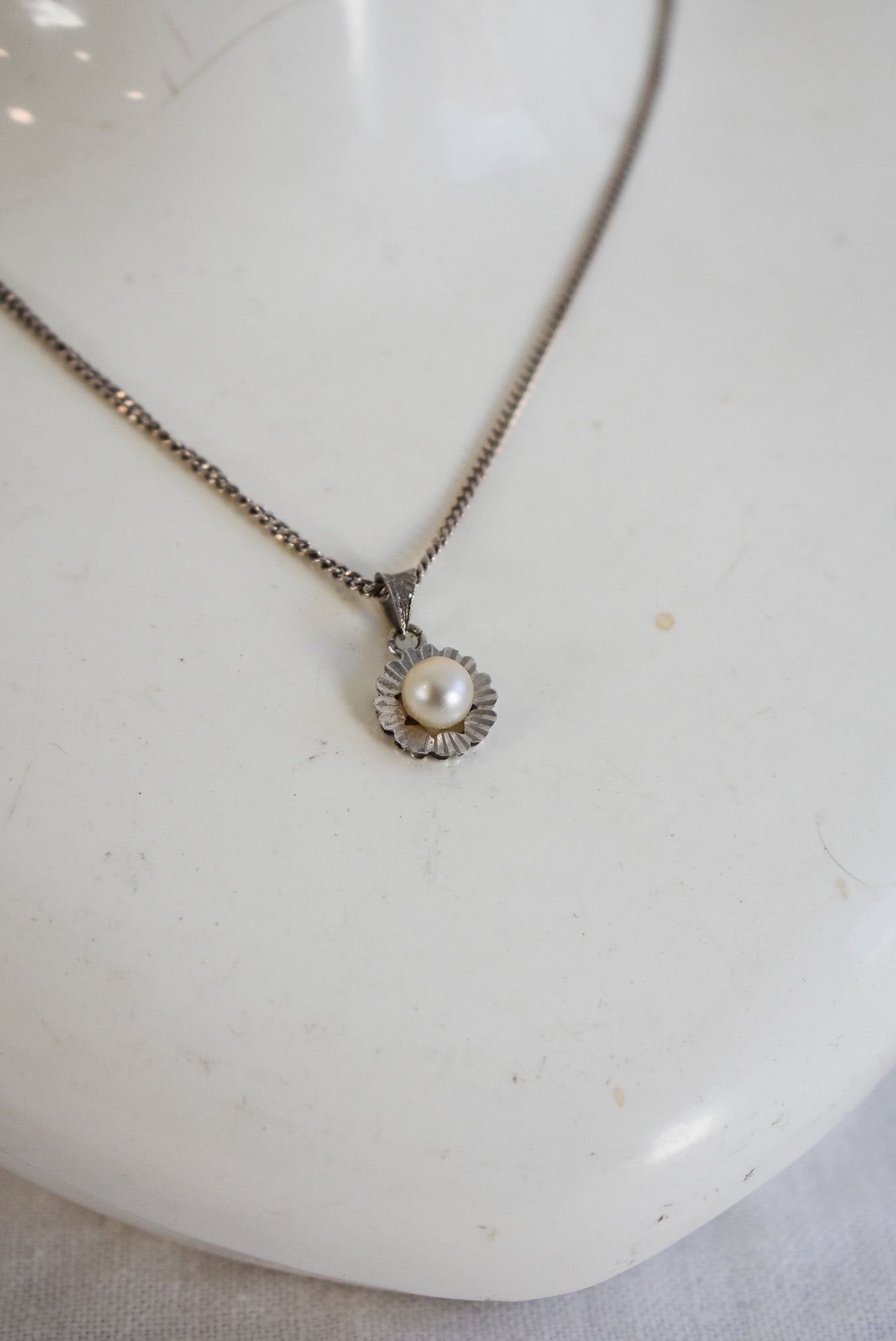 835 Silver + pearl jewellery set