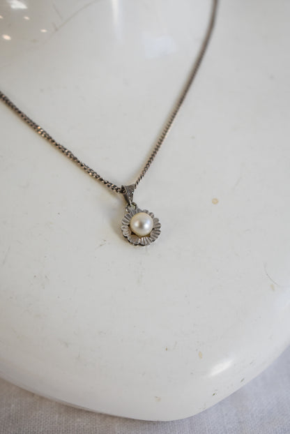 835 Silver + pearl jewellery set