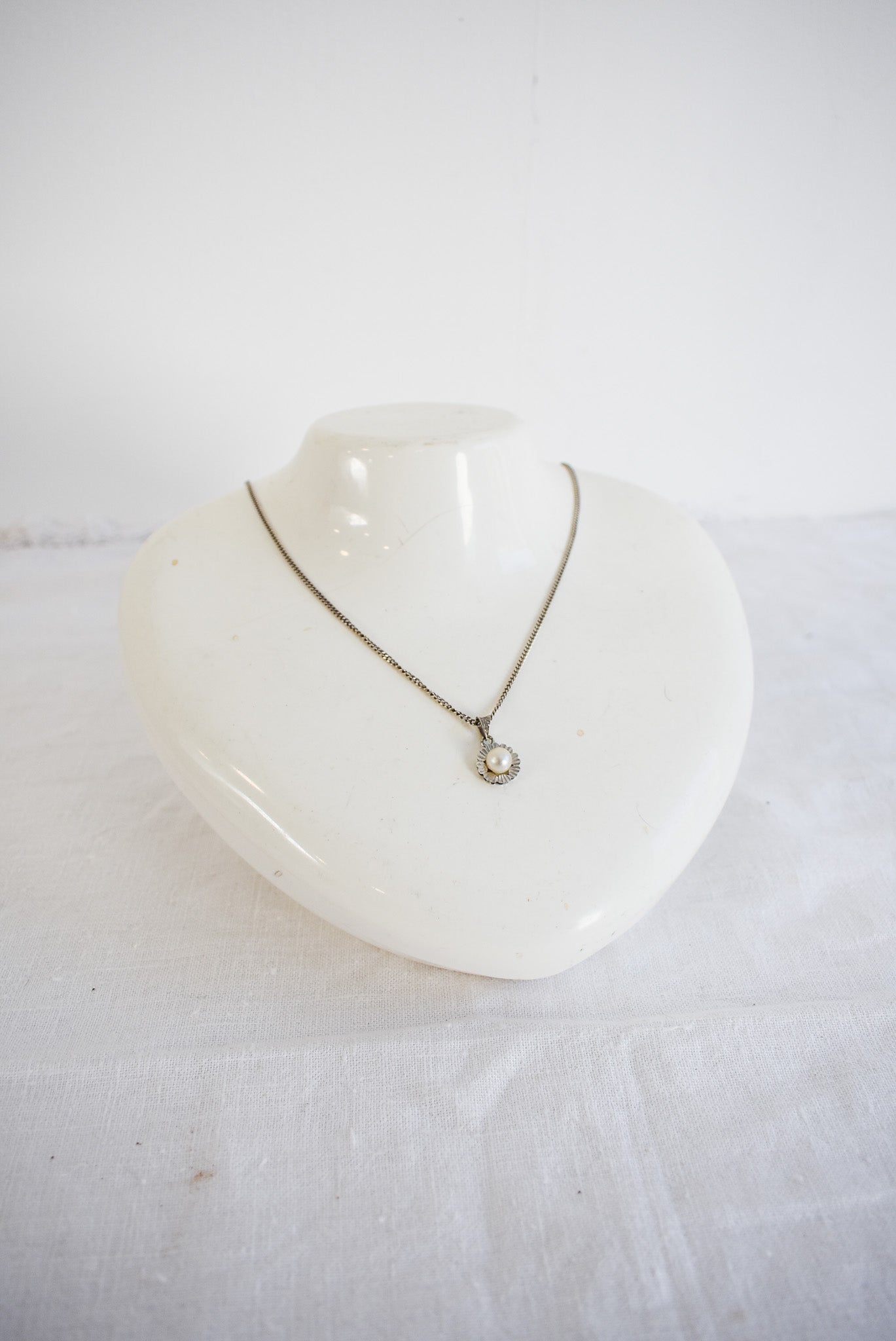 835 Silver + pearl jewellery set