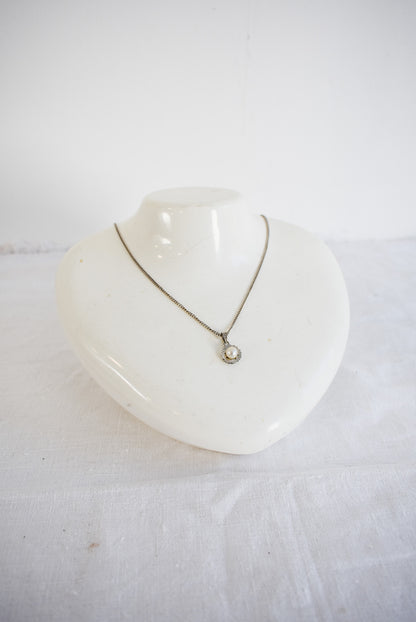 835 Silver + pearl jewellery set