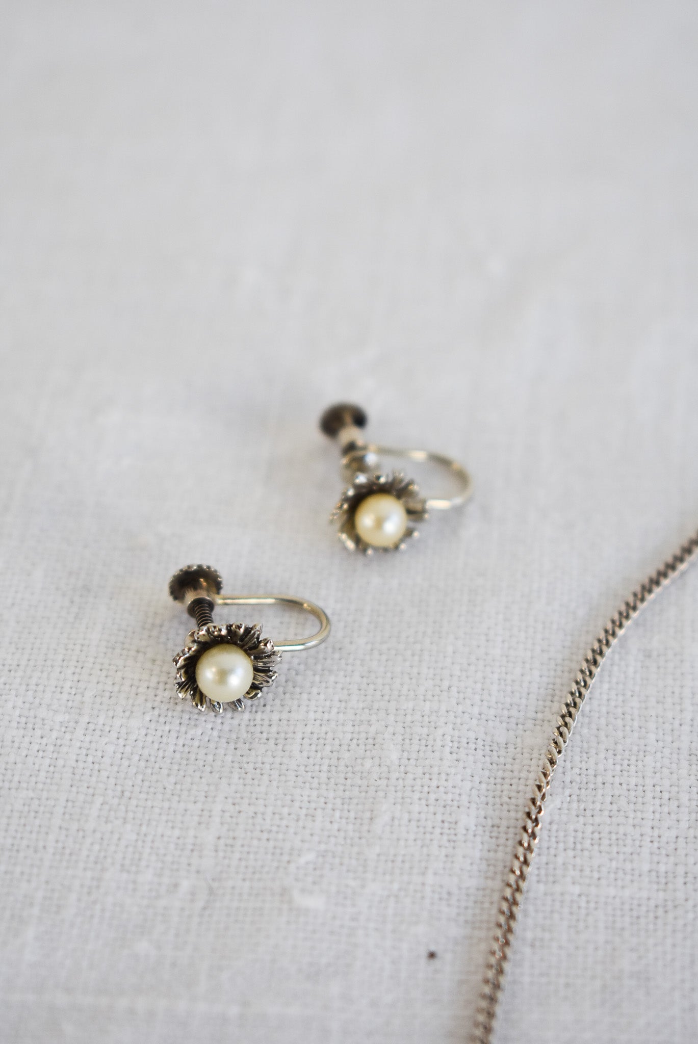 835 Silver + pearl jewellery set