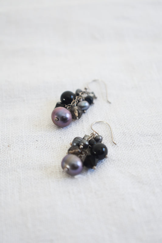 Pearl cluster earrings