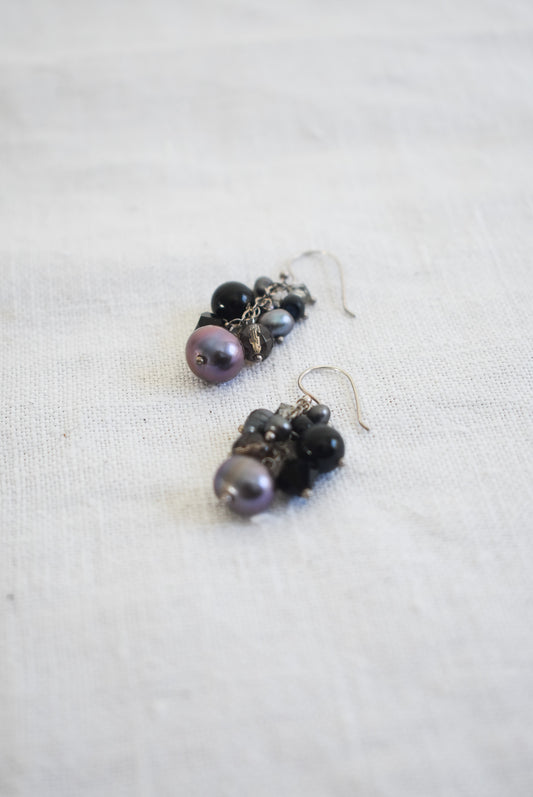 Pearl cluster earrings