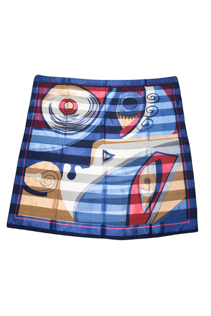 Funky red + blue art deco tie