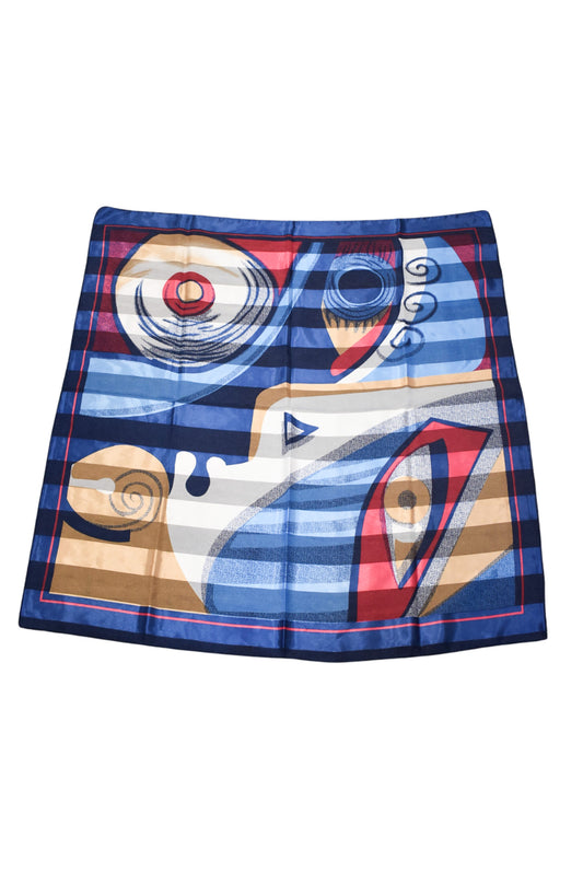 Funky red + blue art deco tie