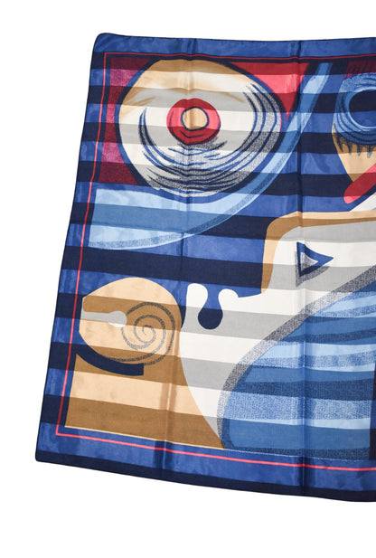 Funky red + blue art deco tie