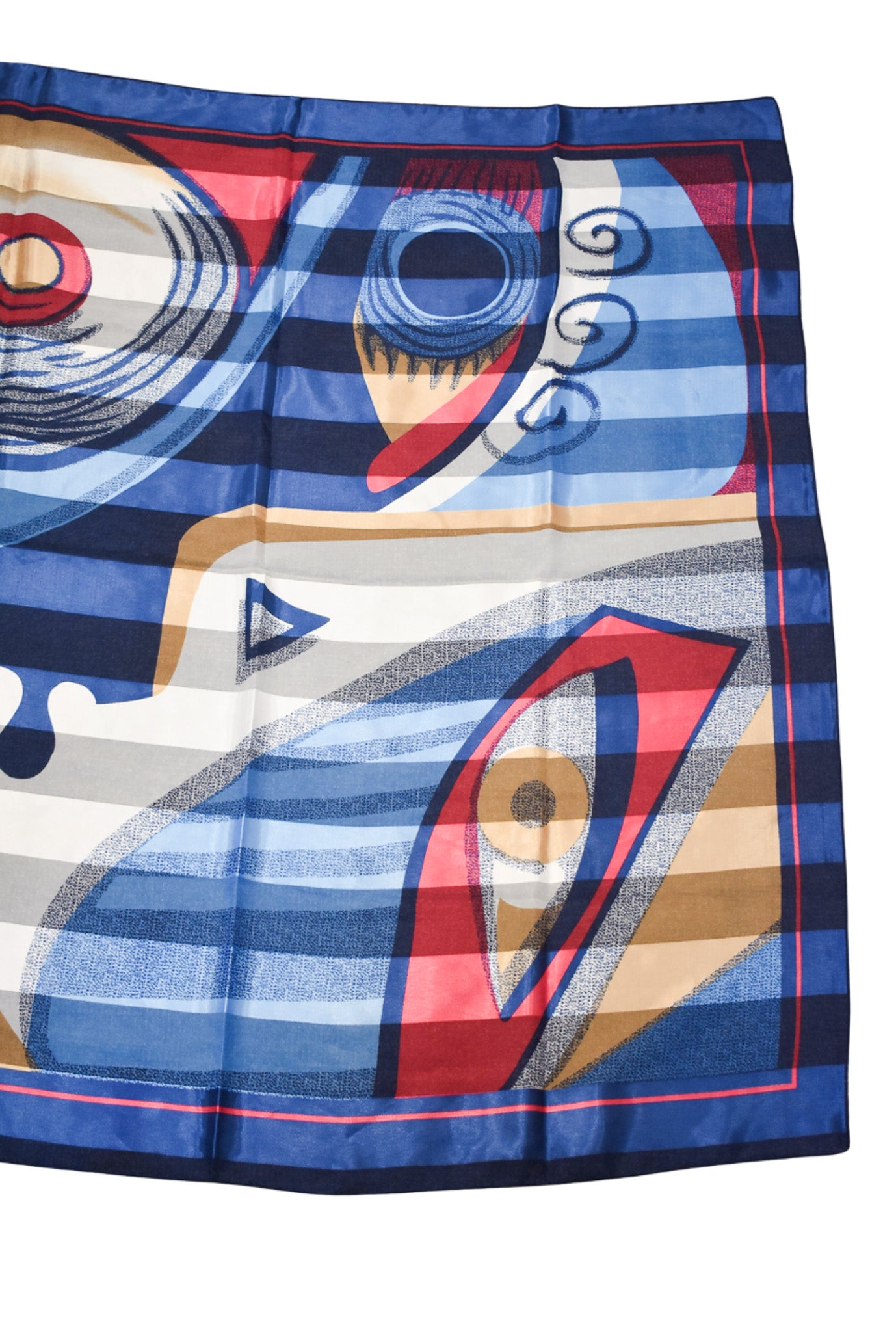 Funky red + blue art deco tie